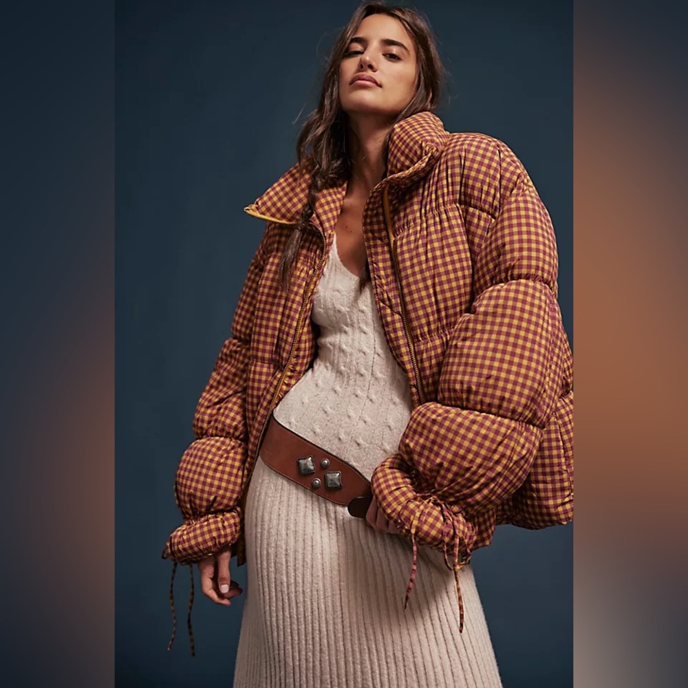 Free People printed cotton candy puffer S